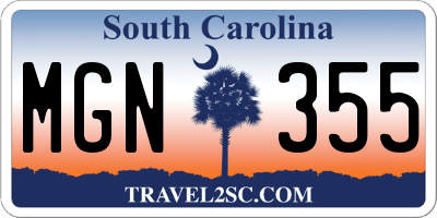SC license plate MGN355