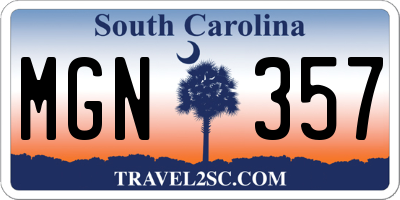 SC license plate MGN357