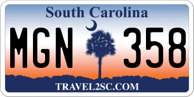 SC license plate MGN358