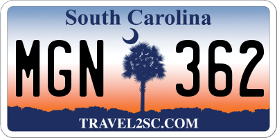 SC license plate MGN362