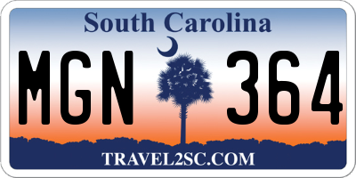 SC license plate MGN364