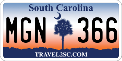 SC license plate MGN366