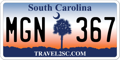 SC license plate MGN367