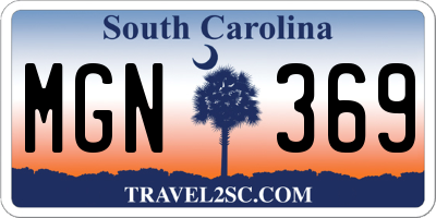 SC license plate MGN369