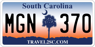 SC license plate MGN370