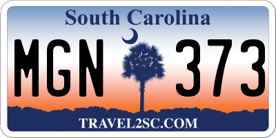 SC license plate MGN373