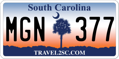 SC license plate MGN377