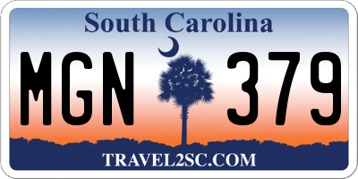 SC license plate MGN379