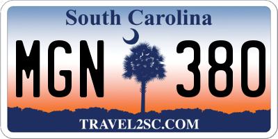 SC license plate MGN380