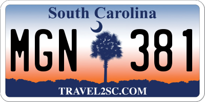SC license plate MGN381