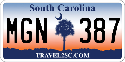 SC license plate MGN387