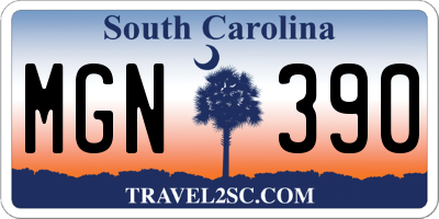 SC license plate MGN390