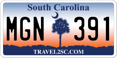 SC license plate MGN391
