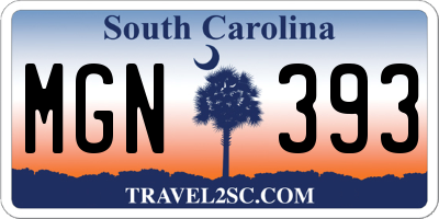 SC license plate MGN393