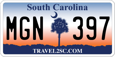 SC license plate MGN397