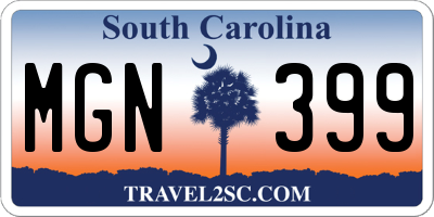 SC license plate MGN399