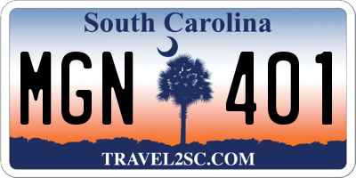 SC license plate MGN401