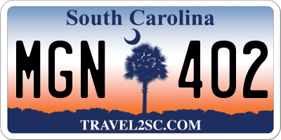 SC license plate MGN402