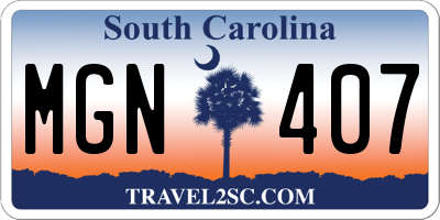 SC license plate MGN407