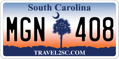 SC license plate MGN408