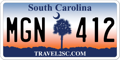 SC license plate MGN412