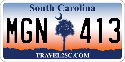 SC license plate MGN413