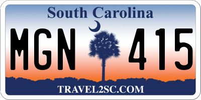SC license plate MGN415