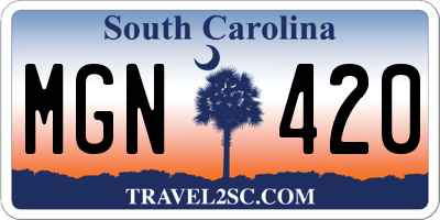 SC license plate MGN420