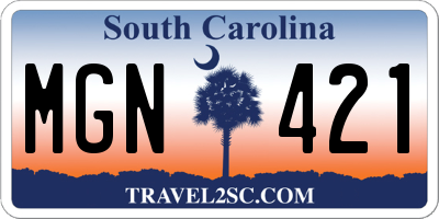 SC license plate MGN421