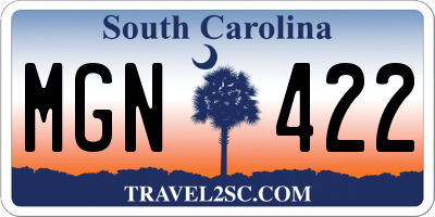 SC license plate MGN422