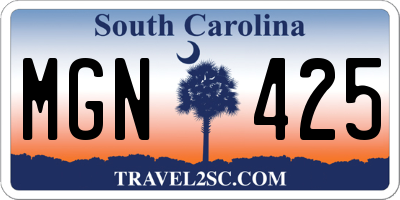 SC license plate MGN425