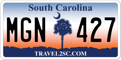 SC license plate MGN427