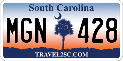 SC license plate MGN428
