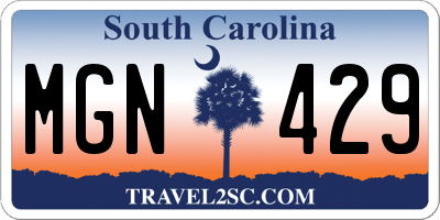 SC license plate MGN429