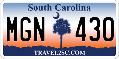 SC license plate MGN430