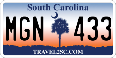 SC license plate MGN433