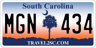 SC license plate MGN434