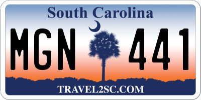 SC license plate MGN441