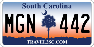 SC license plate MGN442