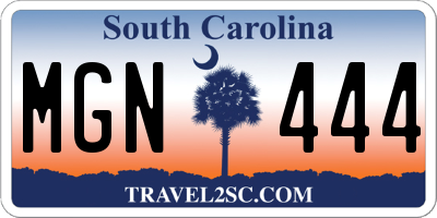 SC license plate MGN444