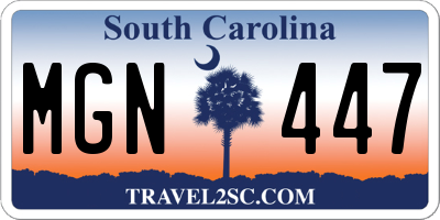 SC license plate MGN447