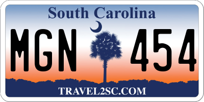 SC license plate MGN454