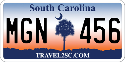 SC license plate MGN456