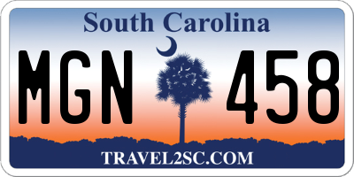 SC license plate MGN458