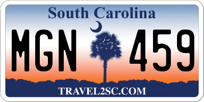 SC license plate MGN459