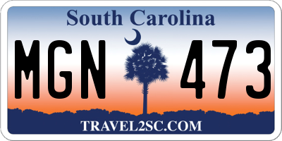 SC license plate MGN473
