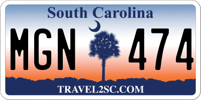SC license plate MGN474
