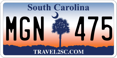 SC license plate MGN475