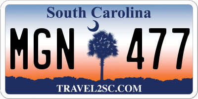 SC license plate MGN477