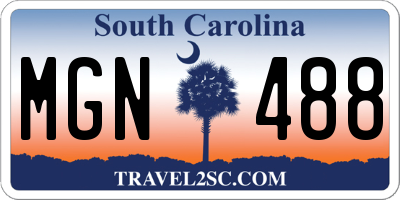 SC license plate MGN488